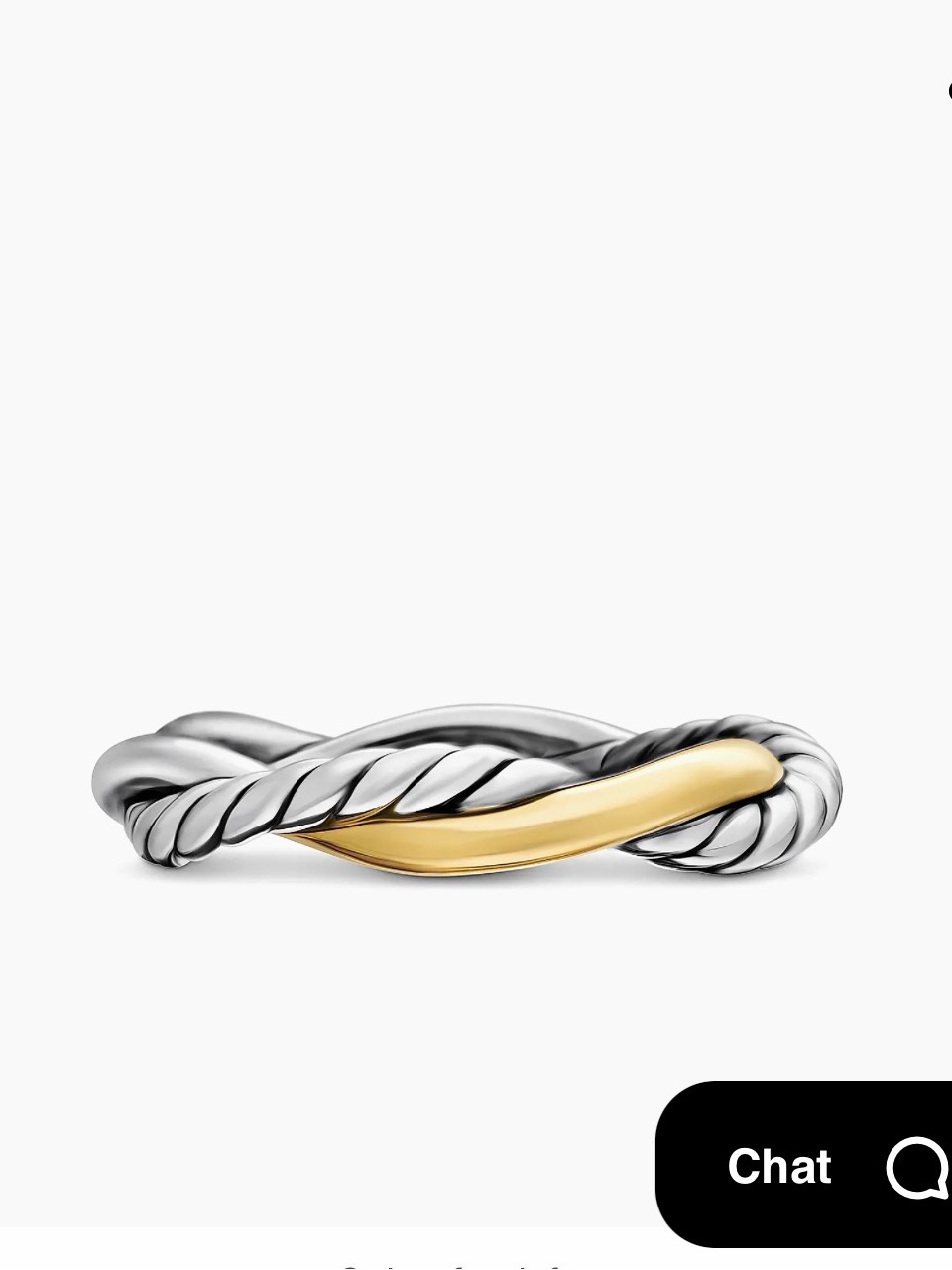 David Yurman Infinity Band Petite Ring In Sterling Silver And 14 K Yellow Gold